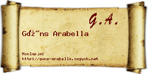 Güns Arabella névjegykártya